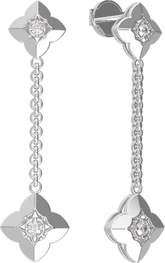 Серьги из белого золота c бриллиантами