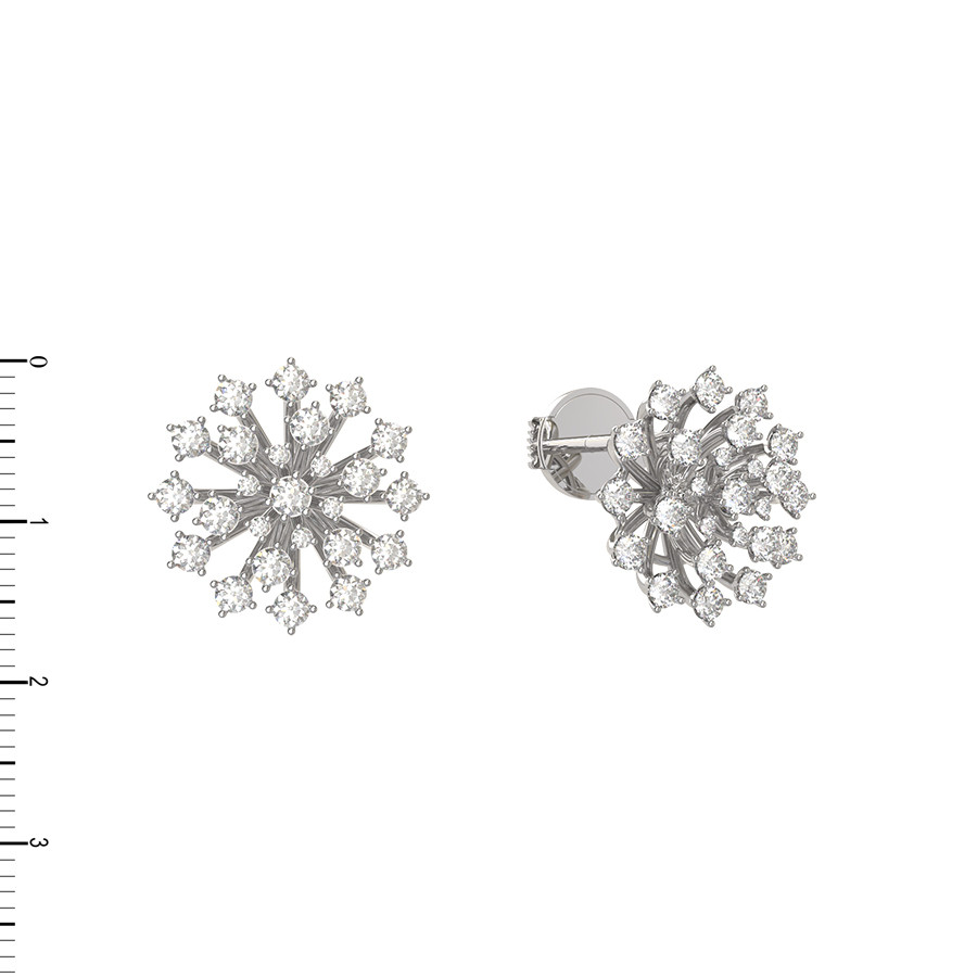 Серьги из белого золота c бриллиантами