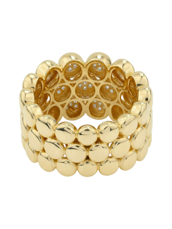 Кольцо из лимонного золота c бриллиантами и рубином