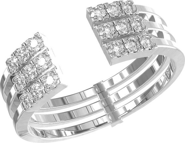 Кольцо из белого золота c бриллиантами