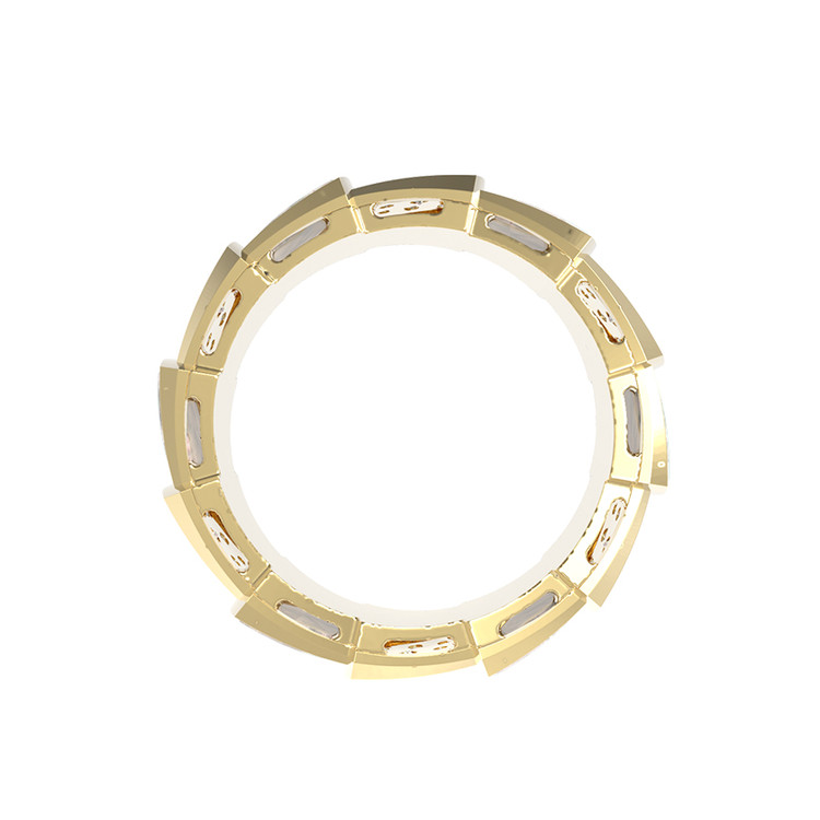 Кольцо из лимонного золота c бриллиантами и перламутром