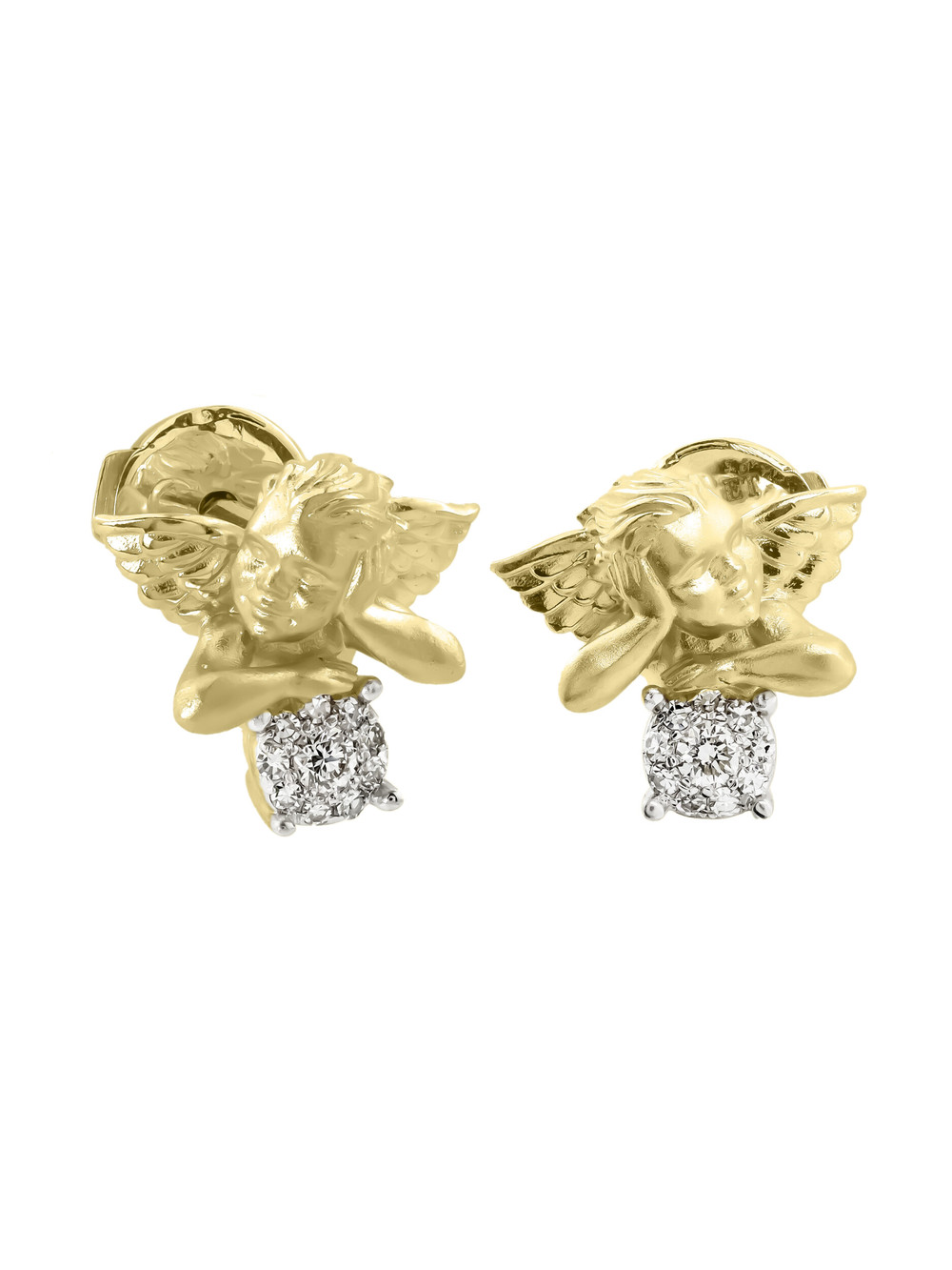 Серьги из лимонного золота c бриллиантами