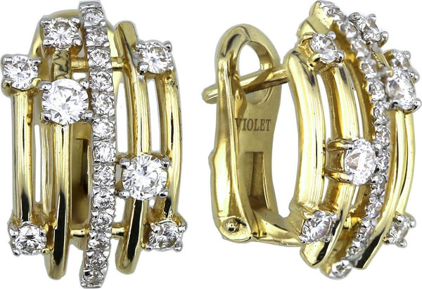 Серьги из лимонного золота c бриллиантами