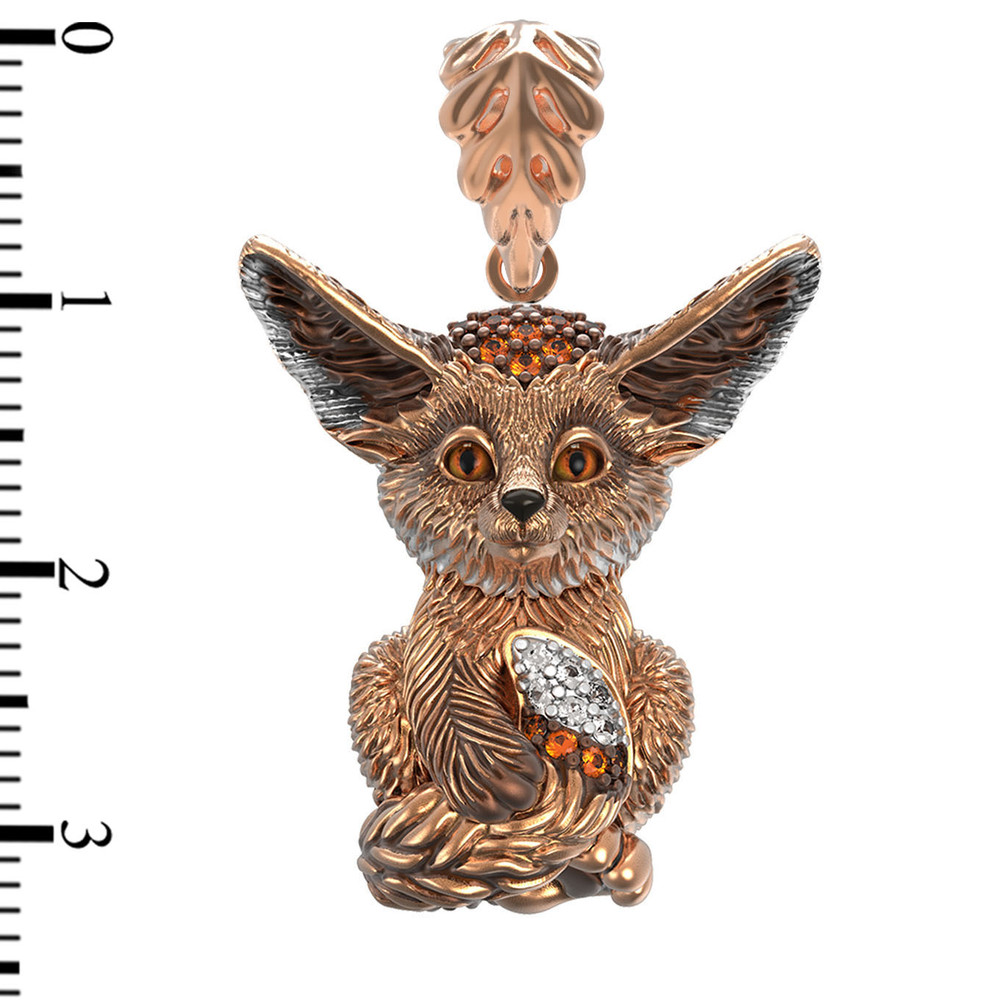 Подвеска из золота c эмалью и фианитом