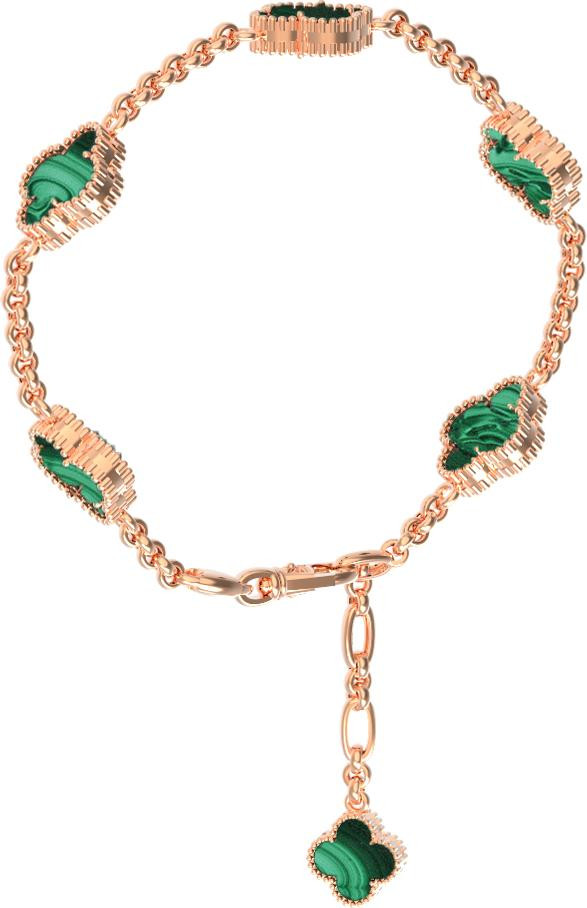 Браслет из золота c малахитом