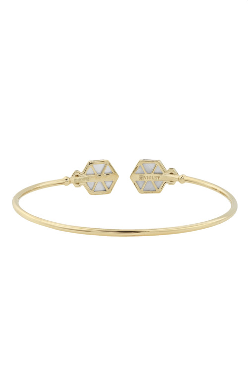 Браслет из лимонного золота c бриллиантами и перламутром