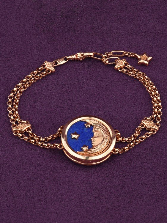 Браслет из золота c бирюзой и лазуритом