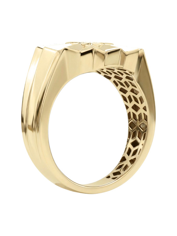 Кольцо из лимонного золота c бриллиантами