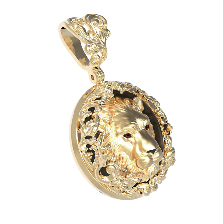 Подвеска из лимонного золота c эмаль и ониксом