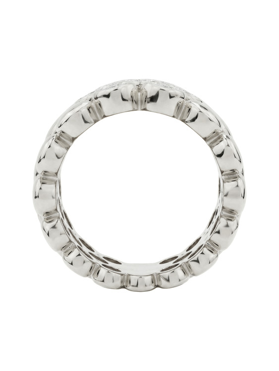 Кольцо из белого золота c бриллиантами и рубином