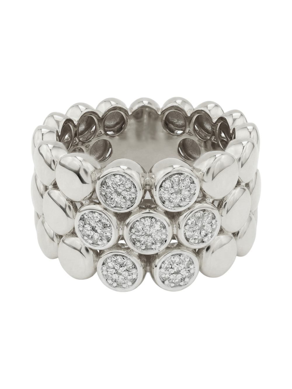 Кольцо из белого золота c бриллиантами и рубином