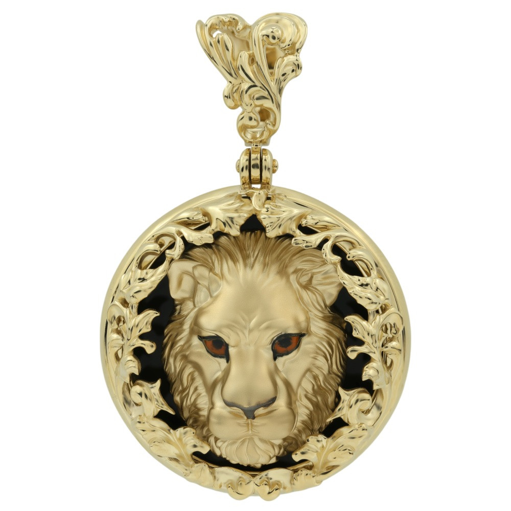 Подвеска из лимонного золота c эмалью и ониксом