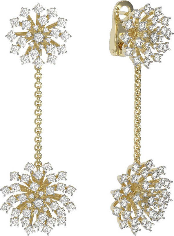 Серьги из лимонного золота c бриллиантами