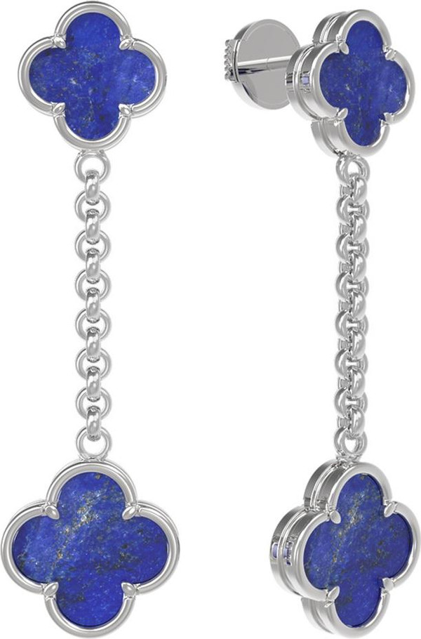 Серьги из белого золота c лазуритом