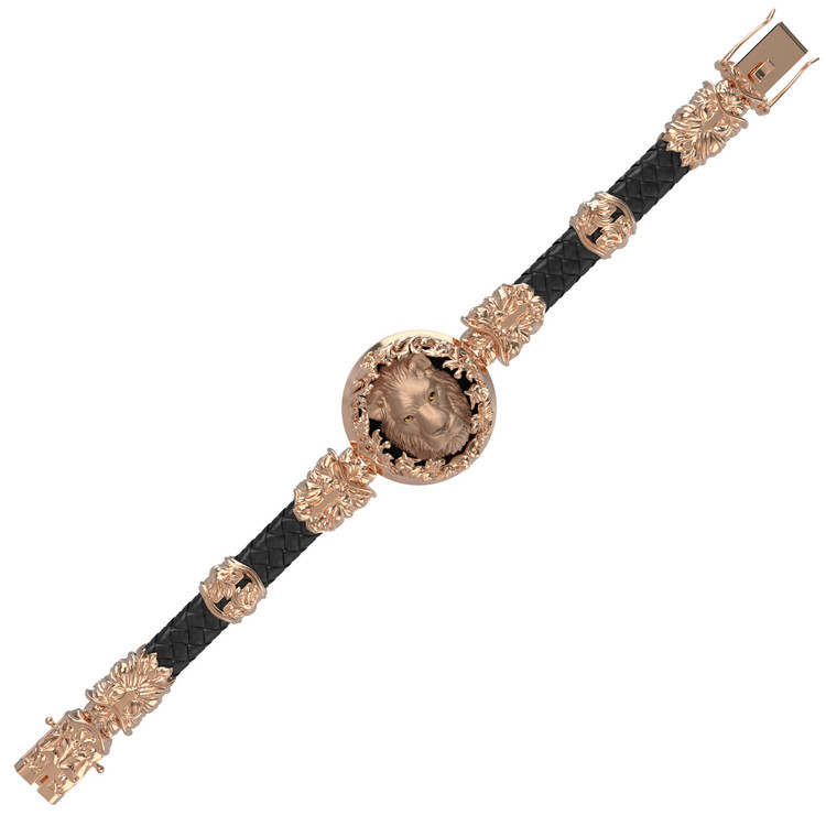 Браслет из золота c шнурком и ониксом