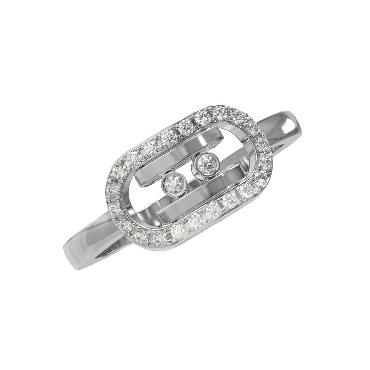 Кольцо из белого золота c бриллиантами