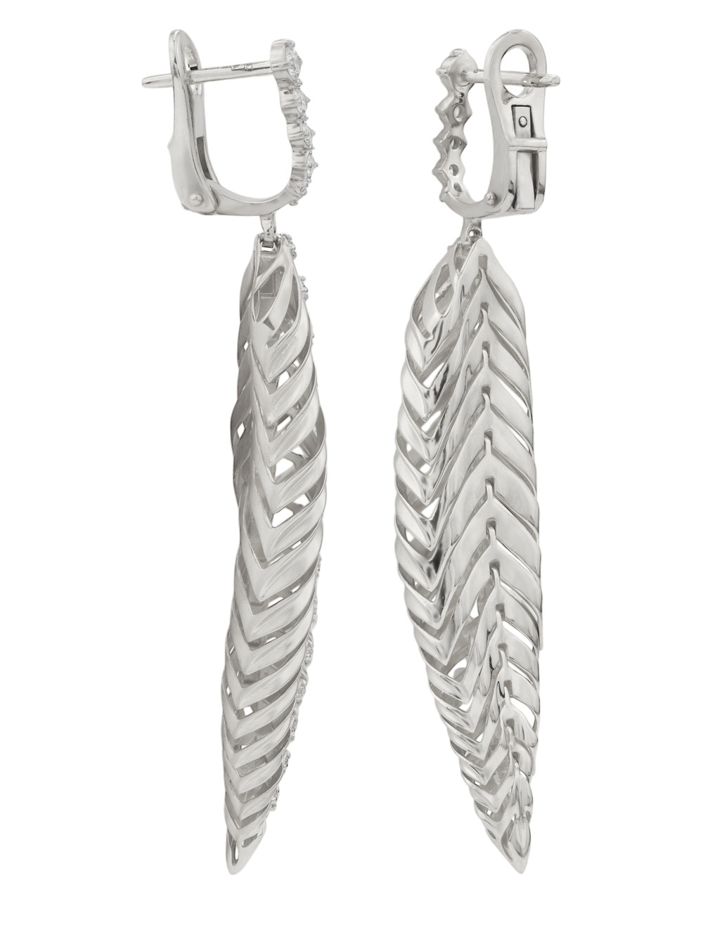 Серьги из белого золота c бриллиантами