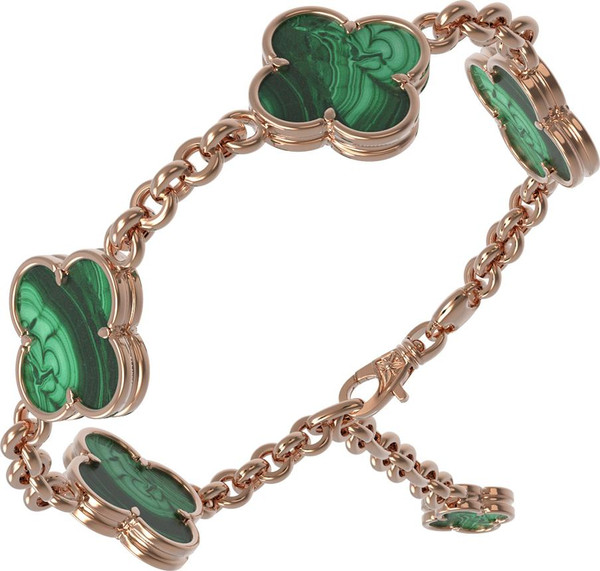 Браслет из золота c малахитом