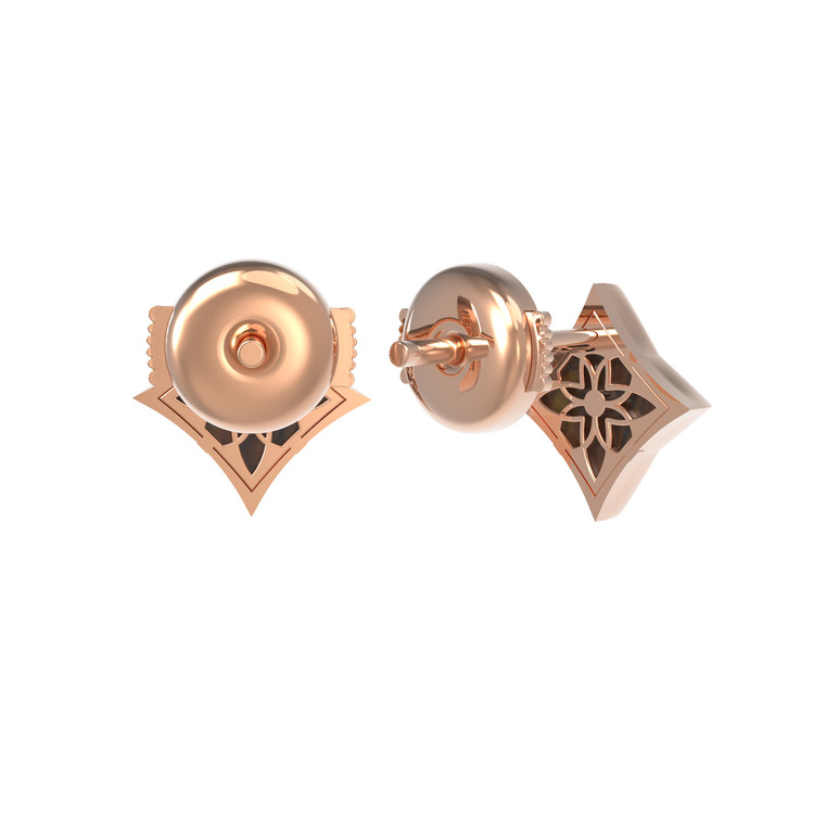 Серьги из золота c тигровым глазом