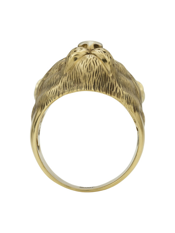 Кольцо из лимонного золота c эмалью