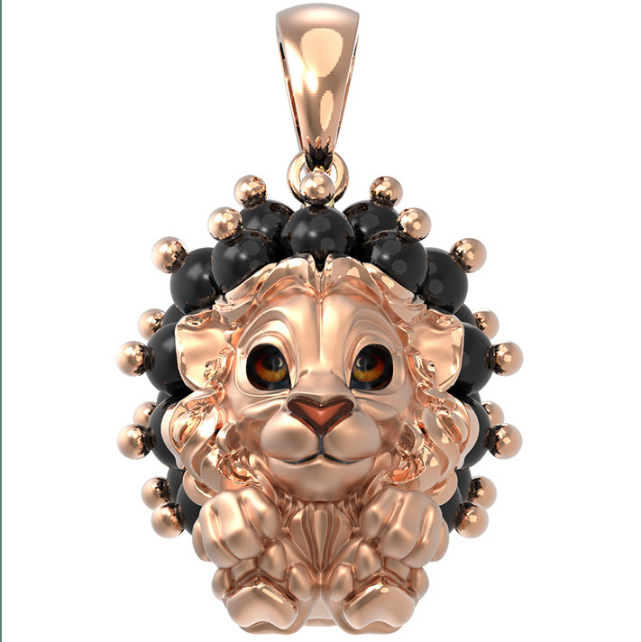 Подвеска из золота c эмалью и ониксом