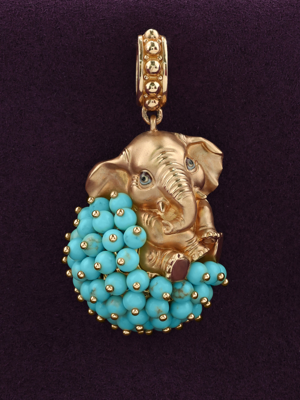 Подвеска из золота c эмаль и бирюзой