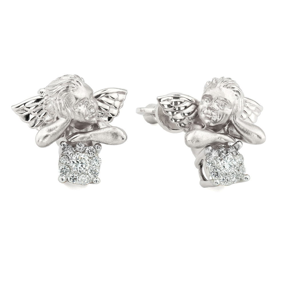 Серьги из белого золота c бриллиантами