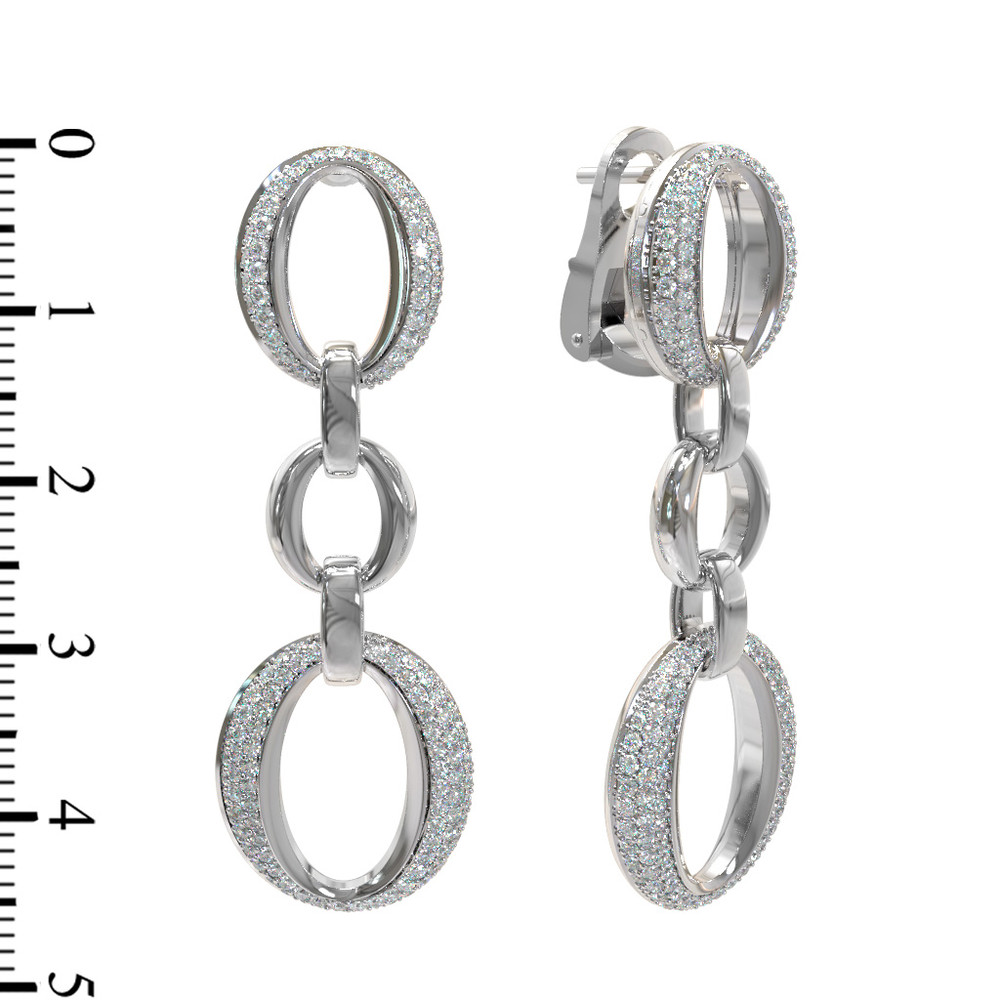 Серьги из белого золота c бриллиантами