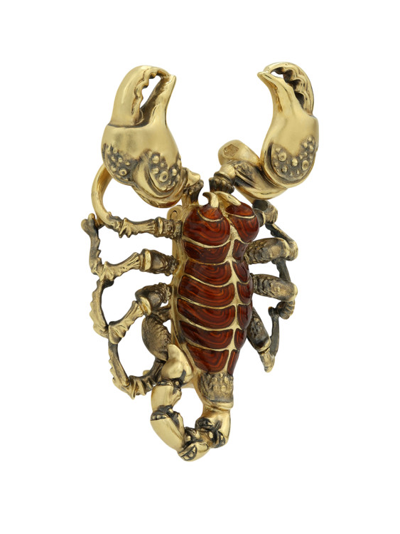 Брошь из лимонного золота c эмалью