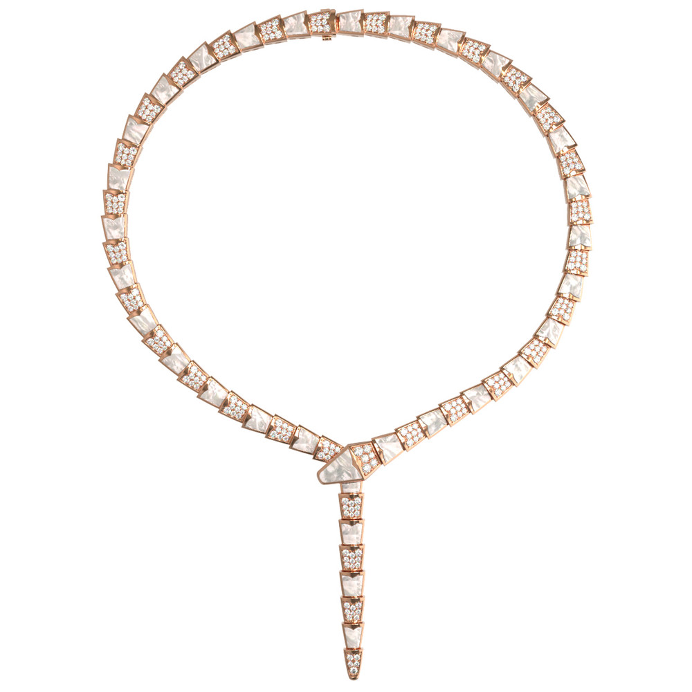 Колье из золота c бриллиантами и перламутром