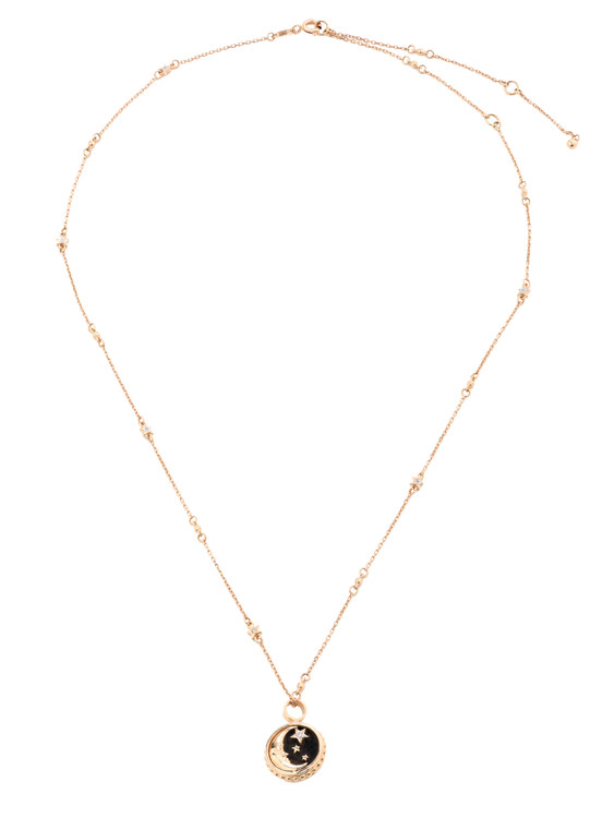 Колье из золота c бриллиантами, ониксом и перламутром