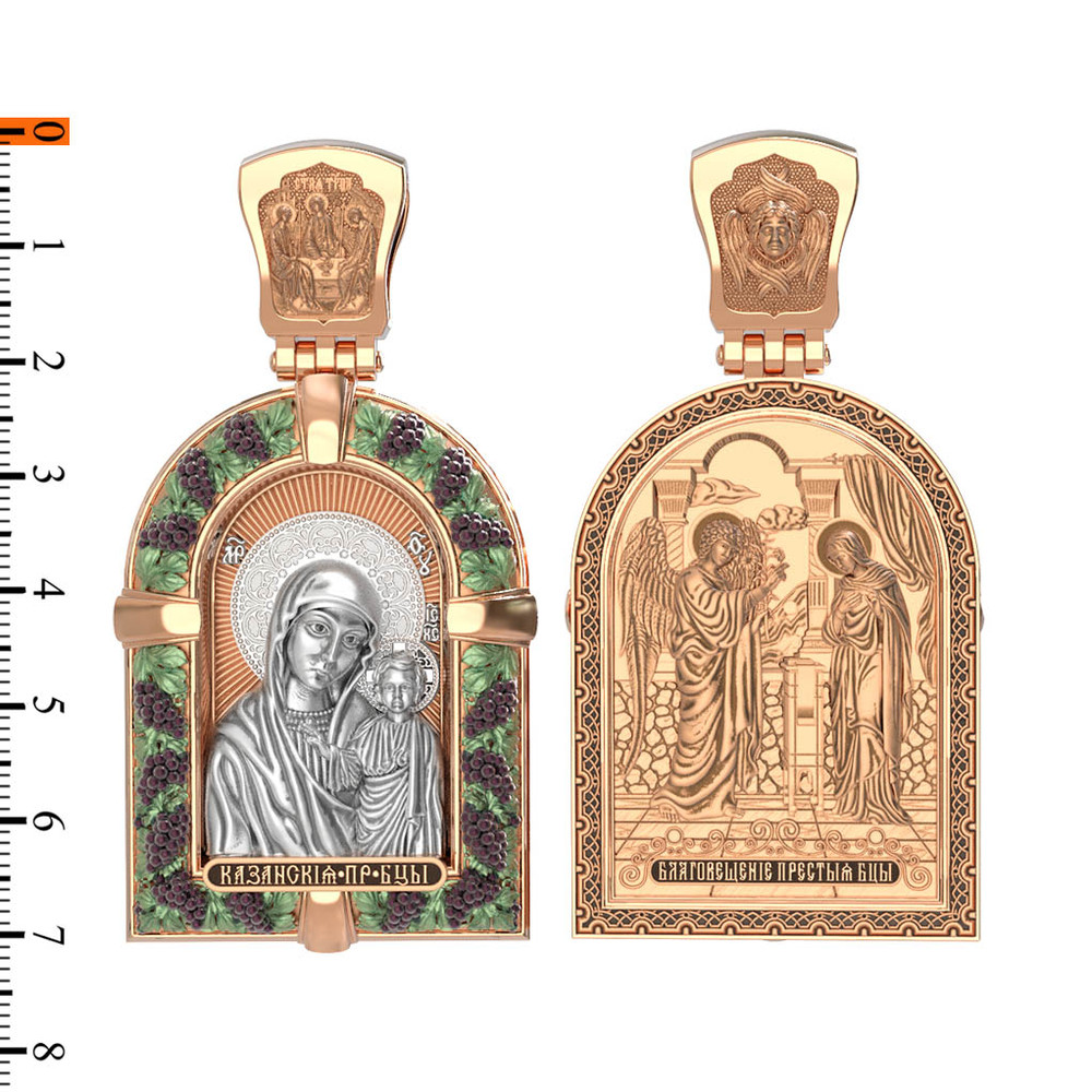 Образок из золота c эмалью