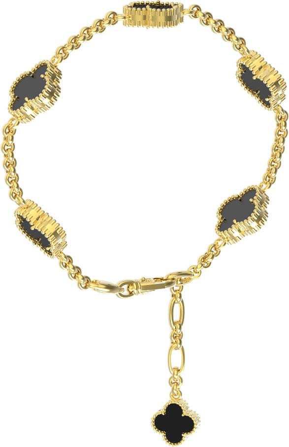 Браслет из лимонного золота c ониксом