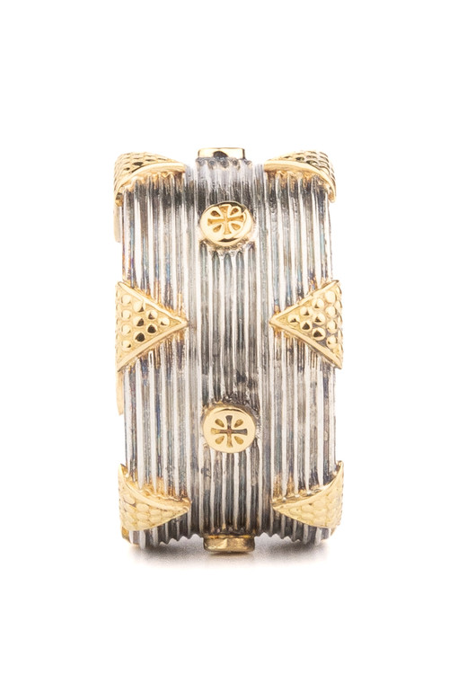 Кольцо из серебра и золота c рубином