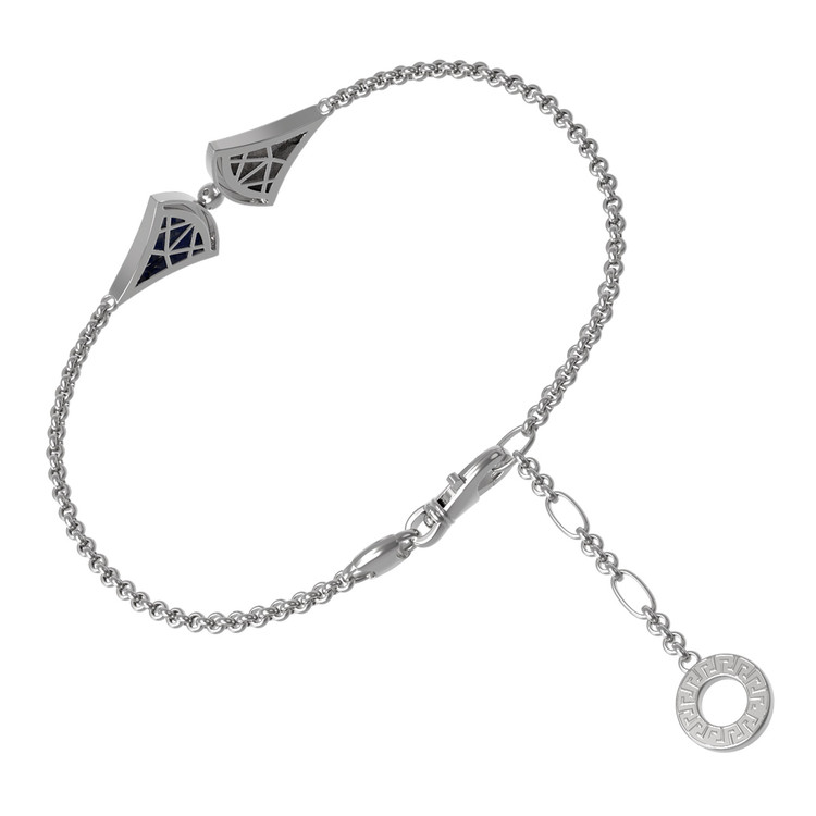 Браслет из белого золота c лазуритом и перламутром