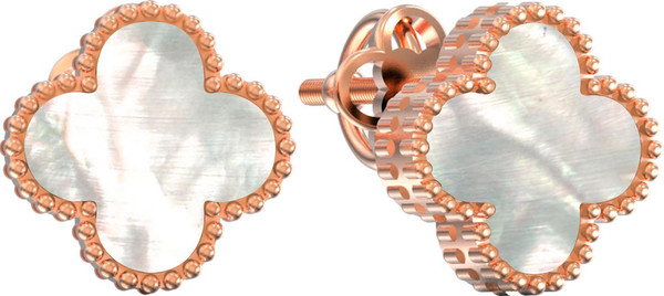 Серьги из золота c перламутром