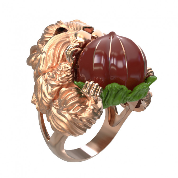 Кольцо из золота c эмаль