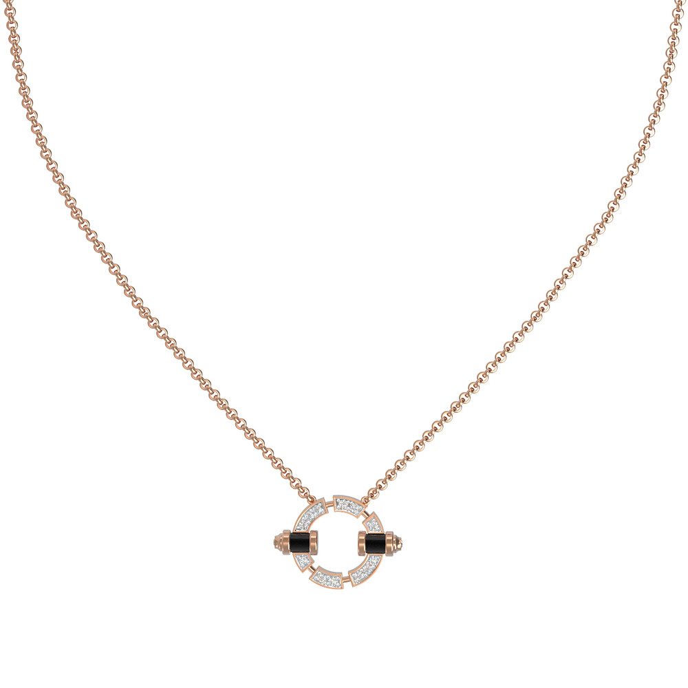 Колье из золота c бриллиантами и ониксом