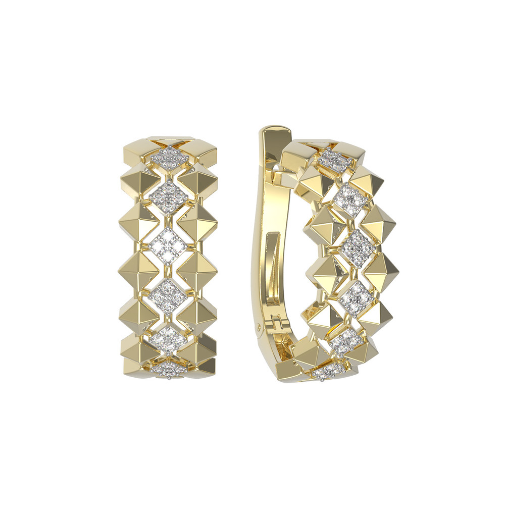 Серьги из лимонного золота c бриллиантами