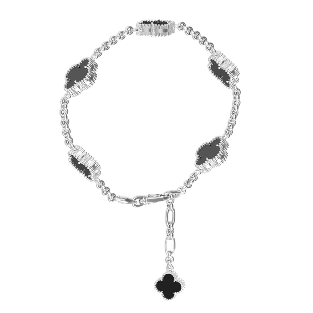 Браслет из белого золота c ониксом