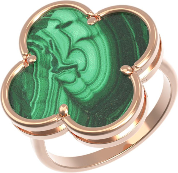 Кольцо из золота c малахитом