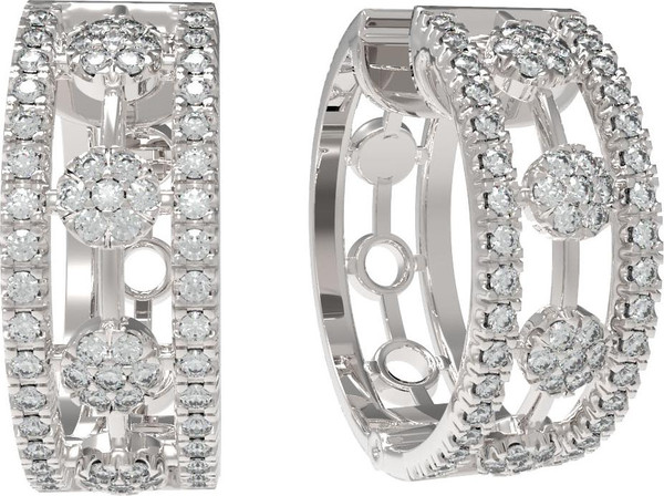 Серьги из белого золота c бриллиантами