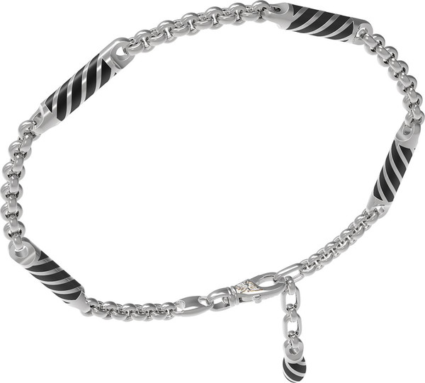 Браслет из белого золота c эмаль