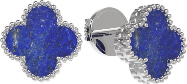 Серьги из белого золота c лазуритом