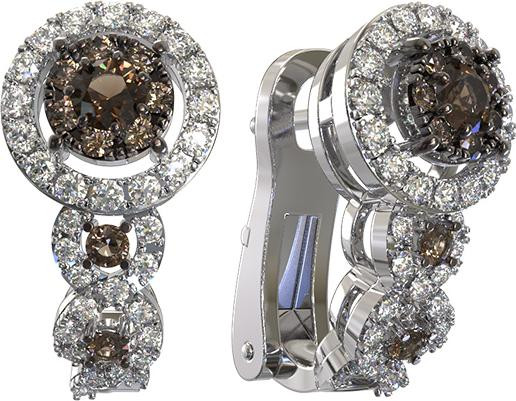 Серьги из белого золота c бриллиантами