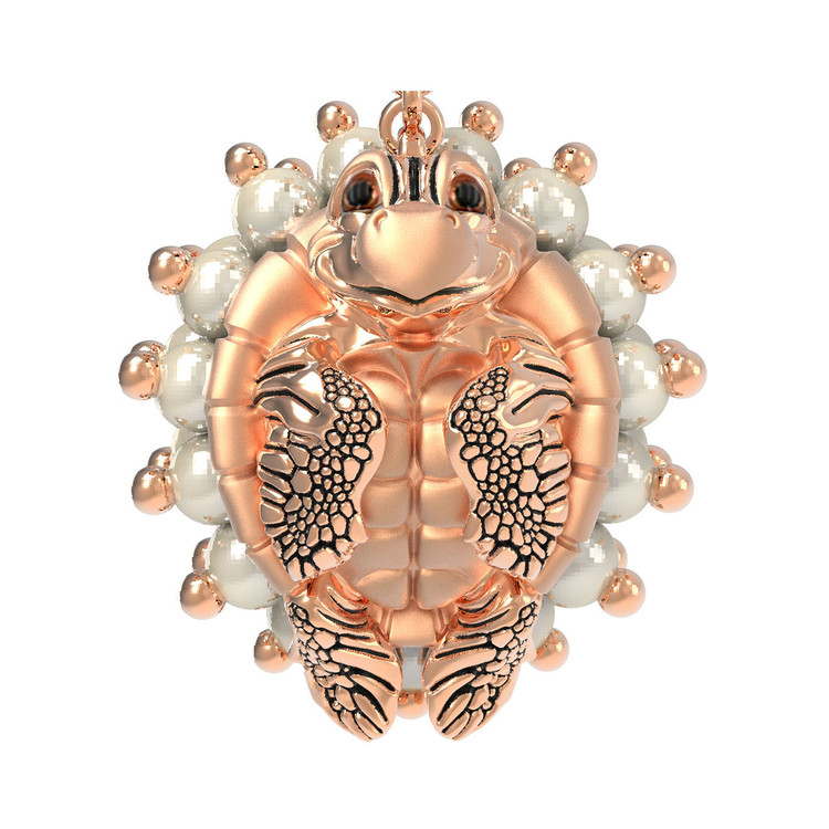 Серьги из золота c эмалью и жемчугом