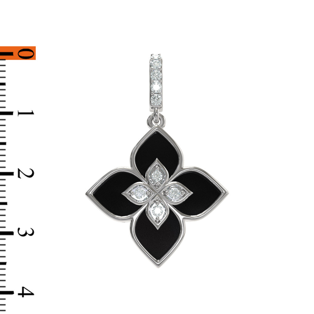 Подвеска из белого золота c бриллиантами и ониксом
