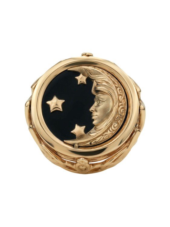 Кольцо из золота c ониксом и перламутром