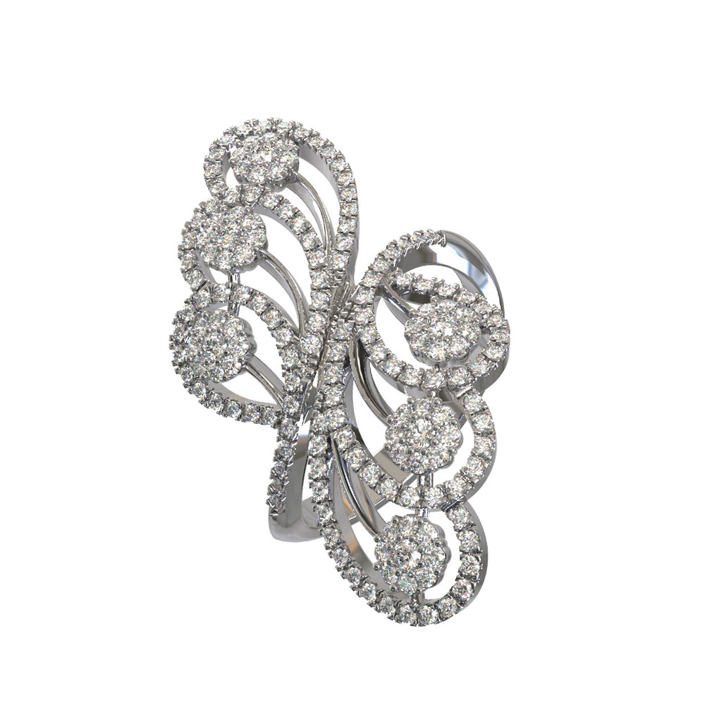 Кольцо из белого золота c бриллиантами