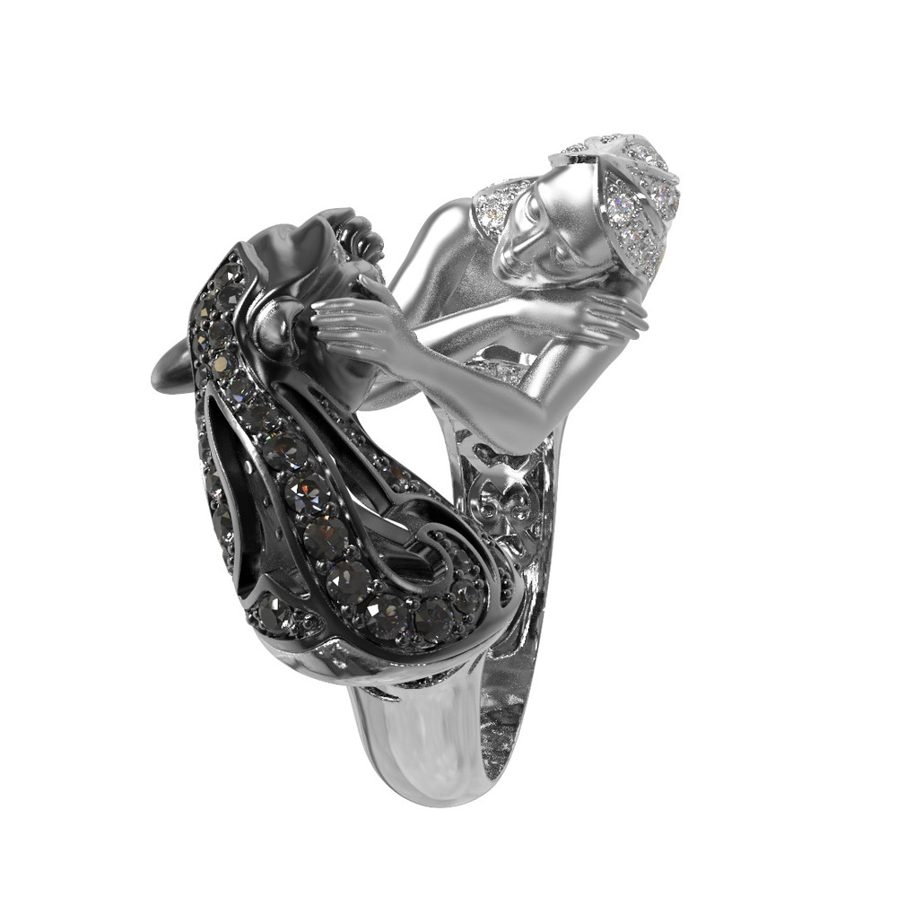 Кольцо из белого золота c фианитом